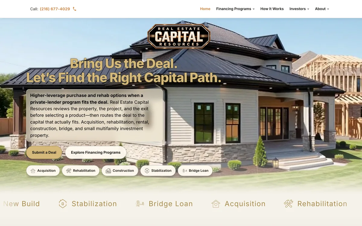 Real Estate Capital Resources website